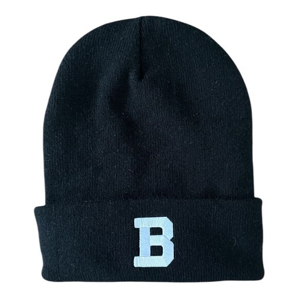 Logofit Black Knit Beanie Fleece Lined Cold-Weather Staple Unisex Streetwear - Picture 1 of 2
